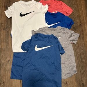 Nike Kids' Short Sleeve Tees in White, Blue, Gray, and Red